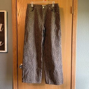 T.J.Maxx Brown Leopard Wide Leg Jeans